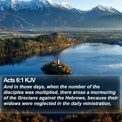 Acts 6:1 KJV Bible Verse Image