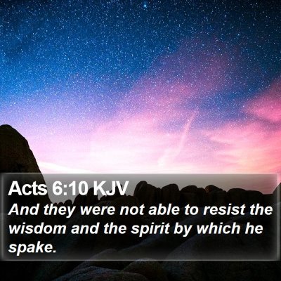 Acts 6:10 KJV Bible Verse Image