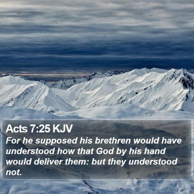 Acts 7:25 KJV Bible Verse Image