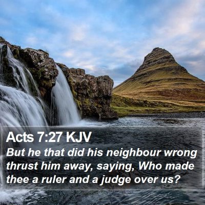 Acts 7:27 KJV Bible Verse Image