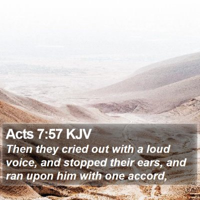 Acts 7:57 KJV Bible Verse Image