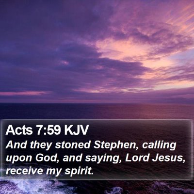 Acts 7:59 KJV Bible Verse Image