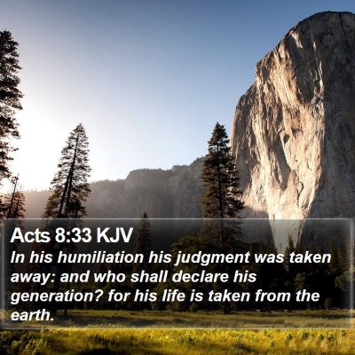 Acts 8:33 KJV Bible Verse Image