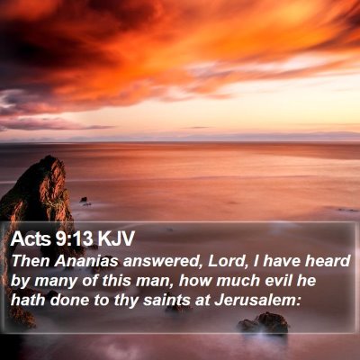 Acts 9:13 KJV Bible Verse Image