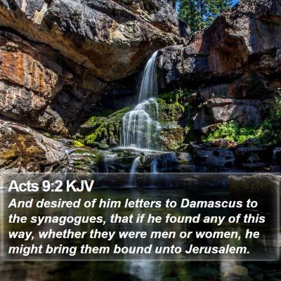 Acts 9:2 KJV Bible Verse Image