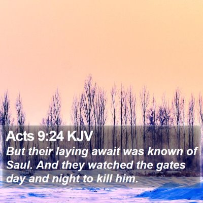 Acts 9:24 KJV Bible Verse Image