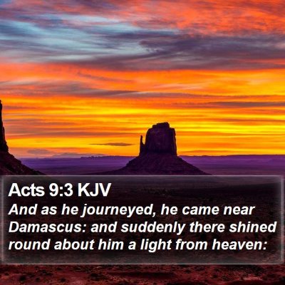 Acts 9:3 KJV Bible Verse Image