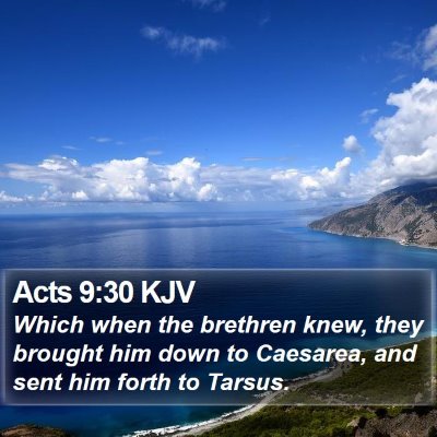 Acts 9:30 KJV Bible Verse Image