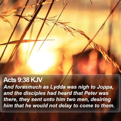 Acts 9:38 KJV Bible Verse Image