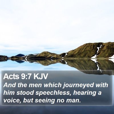 Acts 9:7 KJV Bible Verse Image