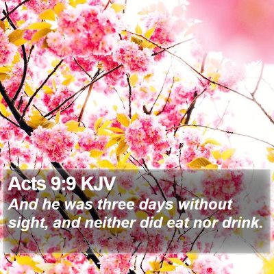 Acts 9:9 KJV Bible Verse Image