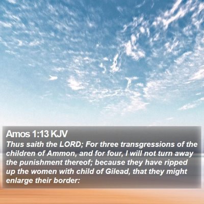 Amos 1:13 KJV Bible Verse Image