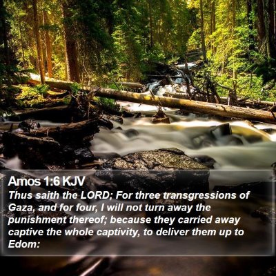Amos 1:6 KJV Bible Verse Image