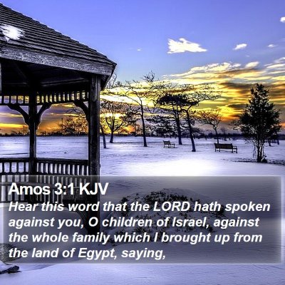 Amos 3:1 KJV Bible Verse Image