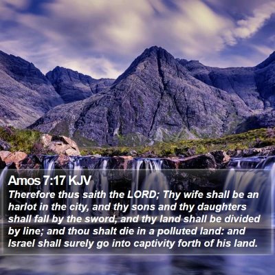 Amos 7:17 KJV Bible Verse Image