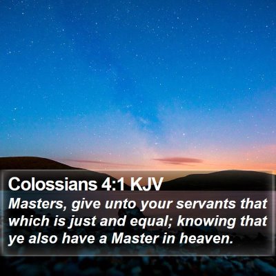 Colossians 4:1 KJV Bible Verse Image