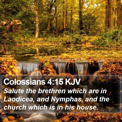 Colossians 4:15 KJV Bible Verse Image