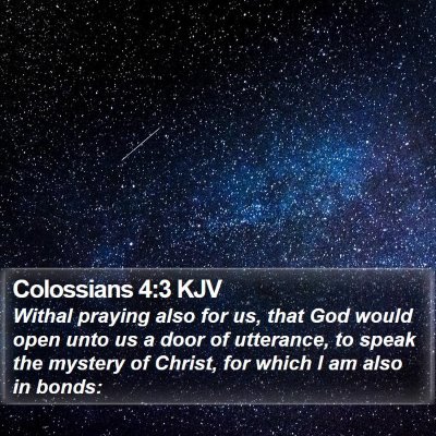 Colossians 4:3 KJV Bible Verse Image
