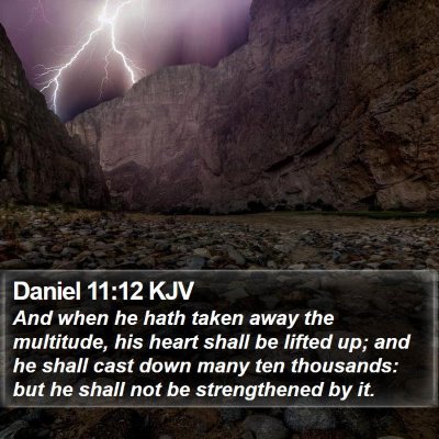 Daniel 11:12 KJV Bible Verse Image