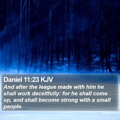 Daniel 11:23 KJV Bible Verse Image