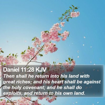 Daniel 11:28 KJV Bible Verse Image