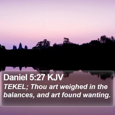Daniel 5:27 KJV Bible Verse Image
