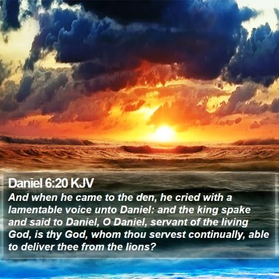 Daniel 6:20 KJV Bible Verse Image