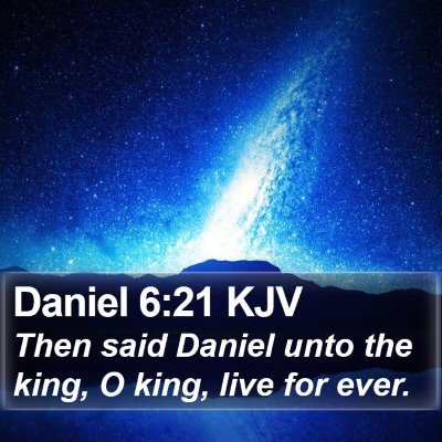 Daniel 6:21 KJV Bible Verse Image