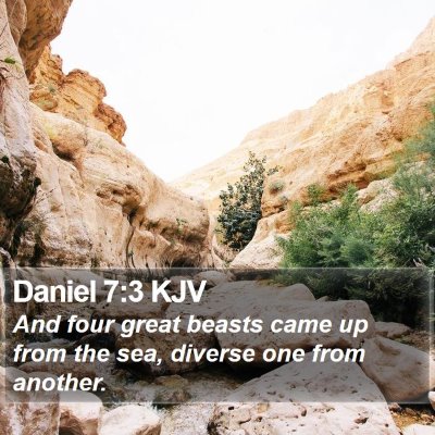 Daniel 7:3 KJV Bible Verse Image