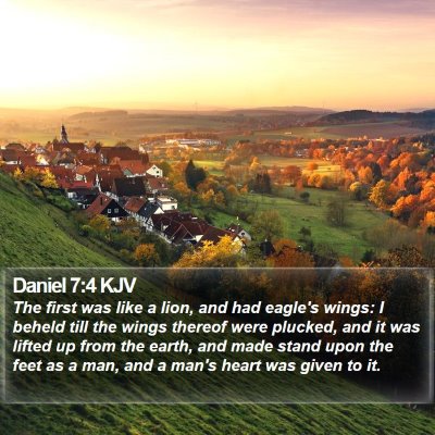 Daniel 7:4 KJV Bible Verse Image