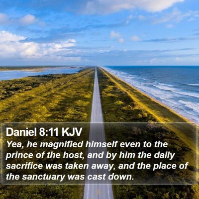 Daniel 8:11 KJV Bible Verse Image