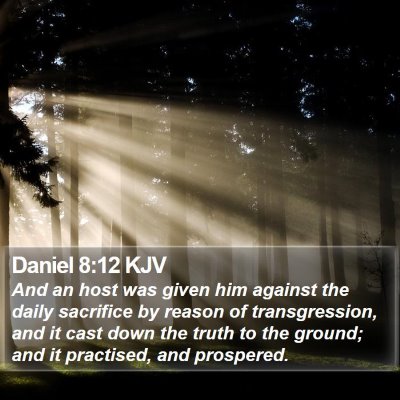 Daniel 8:12 KJV Bible Verse Image