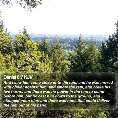 Daniel 8:7 KJV Bible Verse Image