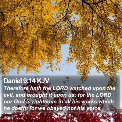 Daniel 9:14 KJV Bible Verse Image