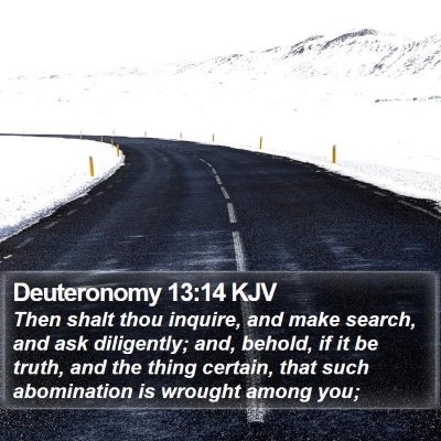 Deuteronomy 13:14 KJV Bible Verse Image