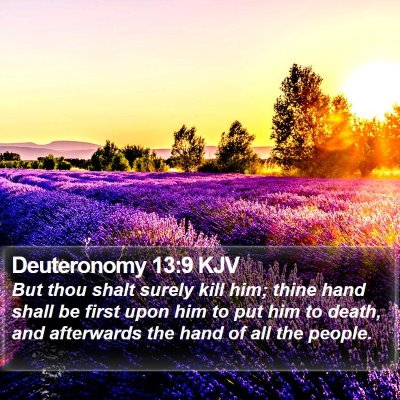 Deuteronomy 13:9 KJV Bible Verse Image