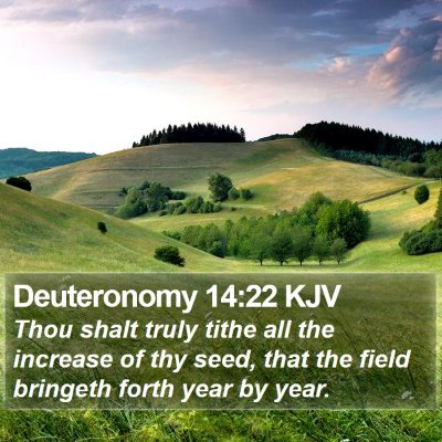 Deuteronomy 14:22 KJV Bible Verse Image