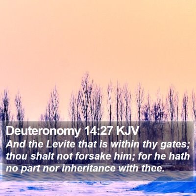 Deuteronomy 14:27 KJV Bible Verse Image