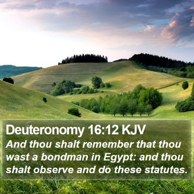 Deuteronomy 16:12 KJV Bible Verse Image