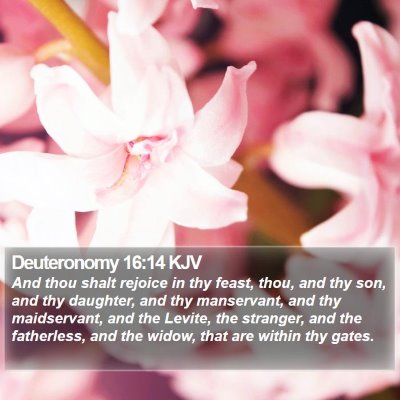 Deuteronomy 16:14 KJV Bible Verse Image