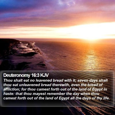 Deuteronomy 16:3 KJV Bible Verse Image