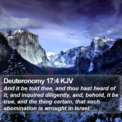 Deuteronomy 17:4 KJV Bible Verse Image