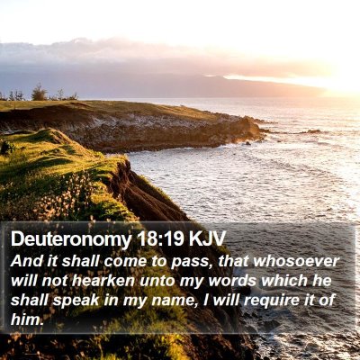 Deuteronomy 18:19 KJV Bible Verse Image