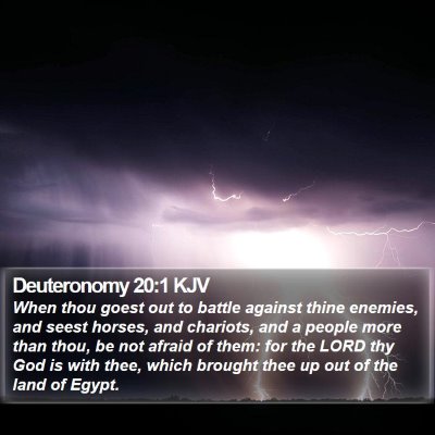 Deuteronomy 20:1 KJV Bible Verse Image