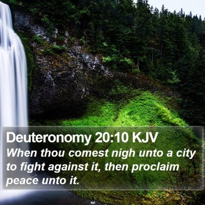 Deuteronomy 20:10 KJV Bible Verse Image