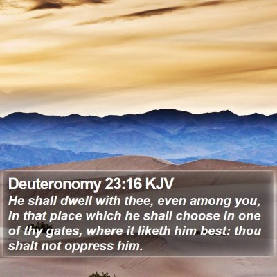 Deuteronomy 23:16 KJV Bible Verse Image