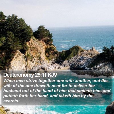 Deuteronomy 25:11 KJV Bible Verse Image