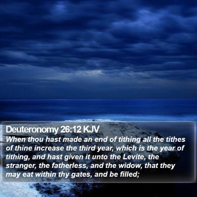 Deuteronomy 26:12 KJV Bible Verse Image
