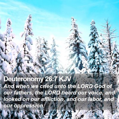 Deuteronomy 26:7 KJV Bible Verse Image
