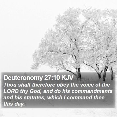 Deuteronomy 27:10 KJV Bible Verse Image